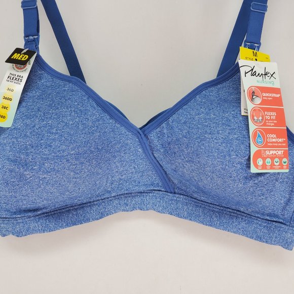 Playtex Nursing Bra Sz Medium Blue - Picture 3 of 6